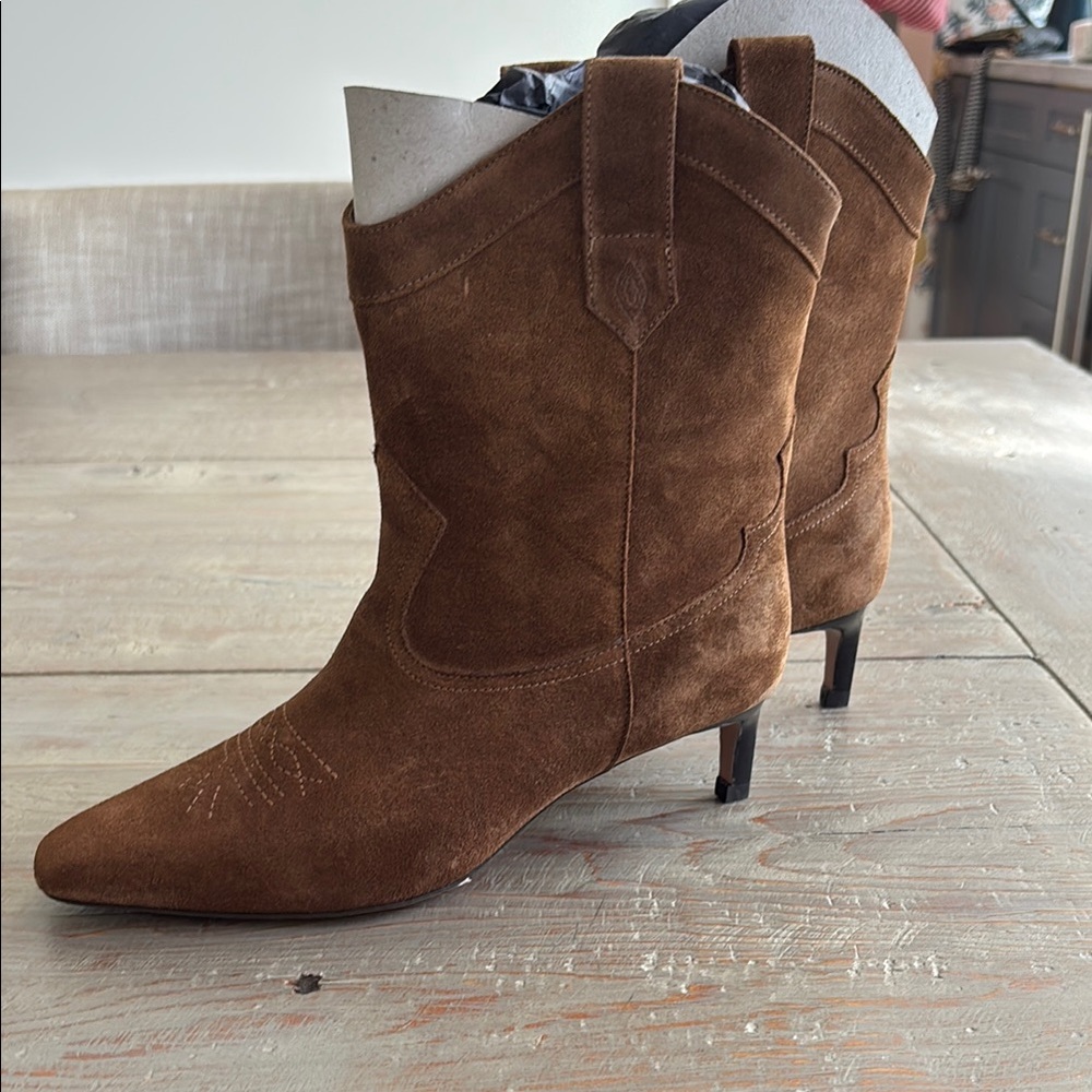 Ba&sh Brown Suede Leather Boots